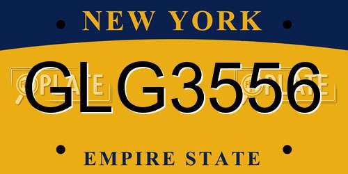 GLG3556 New York License Plate