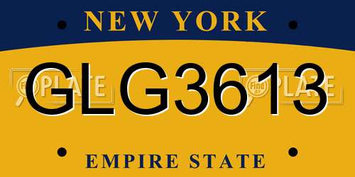 GLG3613 New York License Plate