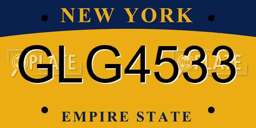 GLG4533 New York License Plate
