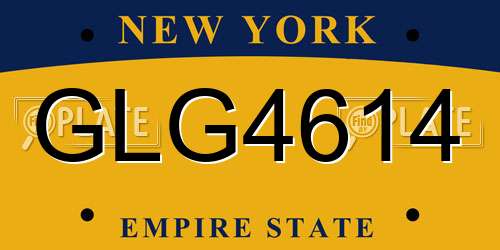 GLG4614 New York License Plate