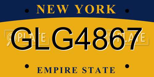 GLG4867 New York License Plate