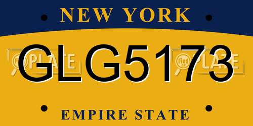 GLG5173 New York License Plate
