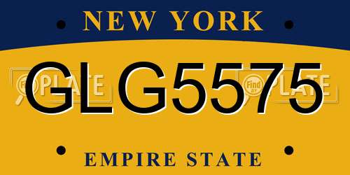 GLG5575 New York License Plate