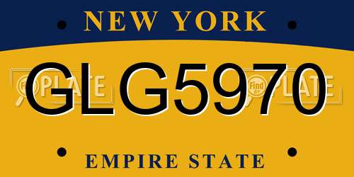 GLG5970 New York License Plate