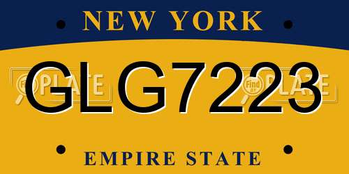 GLG7223 New York License Plate