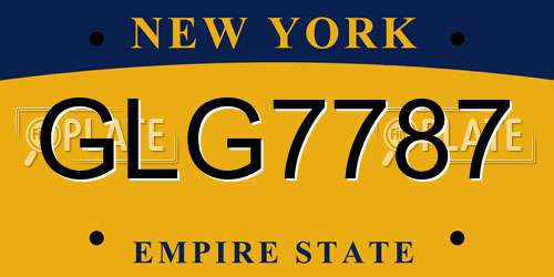 GLG7787 New York License Plate
