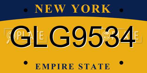 GLG9534 New York License Plate