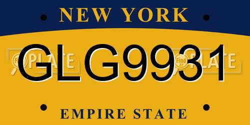 GLG9931 New York License Plate