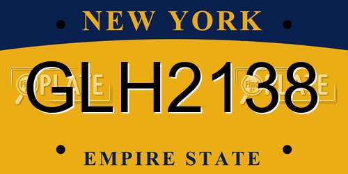 GLH2138 New York License Plate