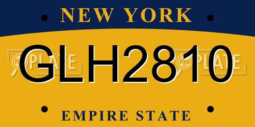 GLH2810 New York License Plate