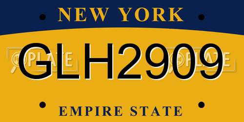 GLH2909 New York License Plate