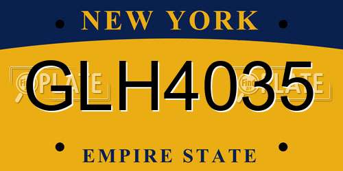 GLH4035 New York License Plate