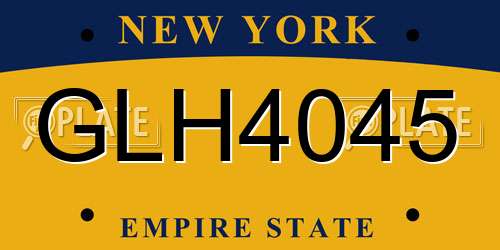 GLH4045 New York License Plate