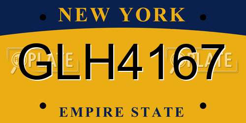 GLH4167 New York License Plate