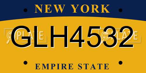 GLH4532 New York License Plate