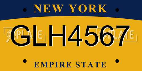 GLH4567 New York License Plate