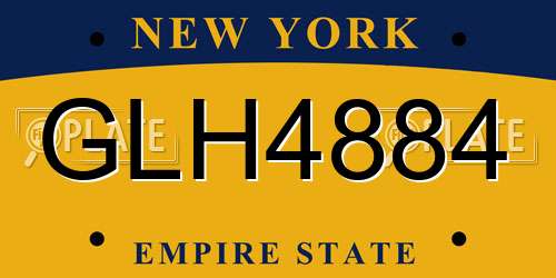 GLH4884 New York License Plate