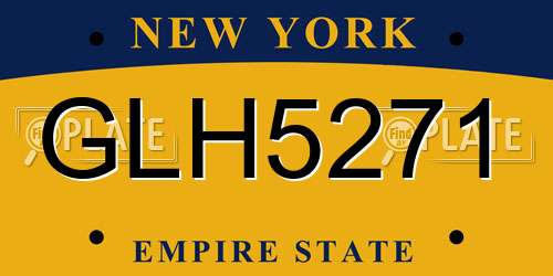 GLH5271 New York License Plate