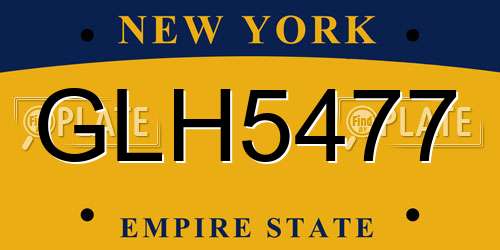 GLH5477 New York License Plate