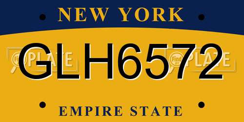 GLH6572 New York License Plate