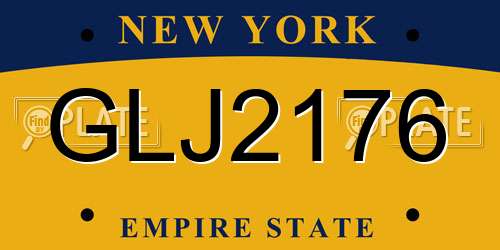 GLJ2176 New York License Plate