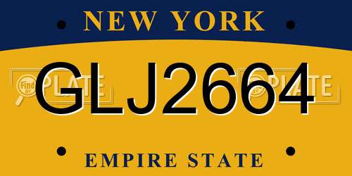 GLJ2664 New York License Plate