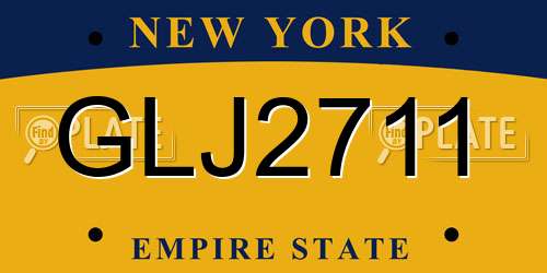 GLJ2711 New York License Plate