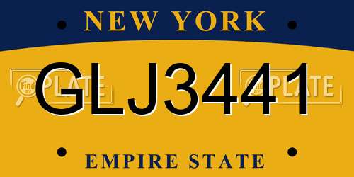 GLJ3441 New York License Plate