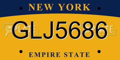 GLJ5686 New York License Plate