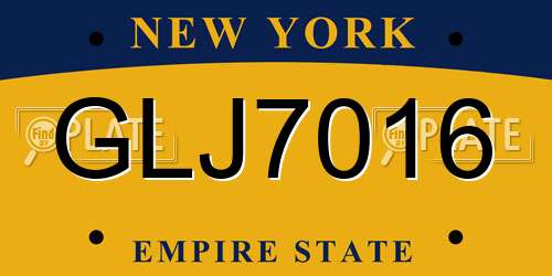 GLJ7016 New York License Plate