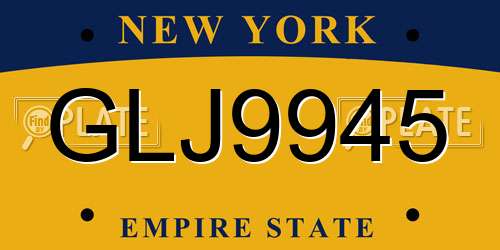 GLJ9945 New York License Plate
