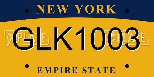 GLK1003 New York License Plate