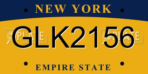 GLK2156 New York License Plate