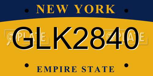 GLK2840 New York License Plate