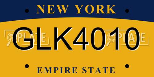 GLK4010 New York License Plate