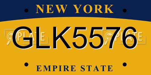 GLK5576 New York License Plate