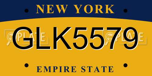 GLK5579 New York License Plate