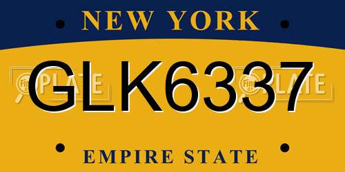 GLK6337 New York License Plate