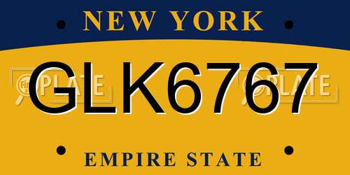 GLK6767 New York License Plate
