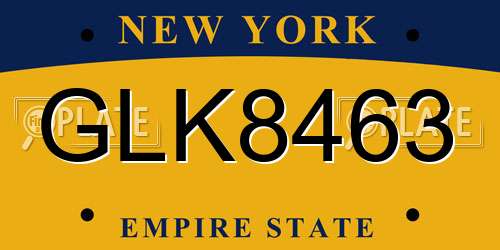 GLK8463 New York License Plate
