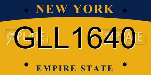 GLL1640 New York License Plate
