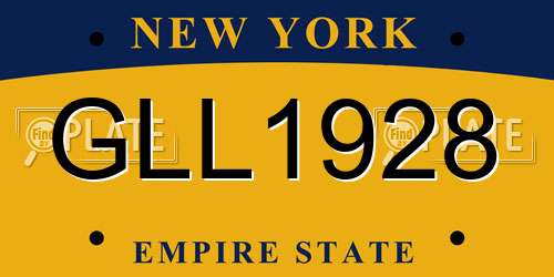 GLL1928 New York License Plate