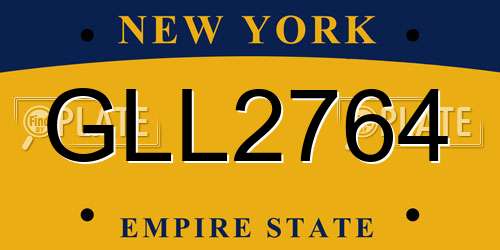 GLL2764 New York License Plate