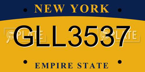 GLL3537 New York License Plate