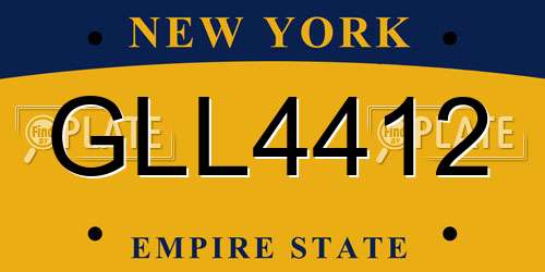 GLL4412 New York License Plate