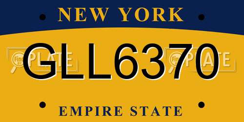 GLL6370 New York License Plate