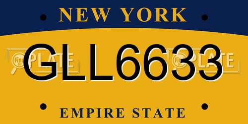 GLL6633 New York License Plate