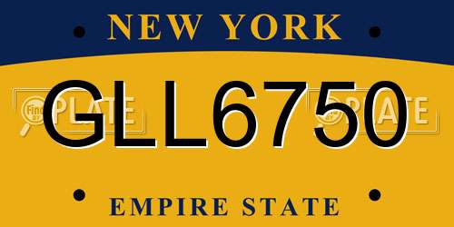 GLL6750 New York License Plate