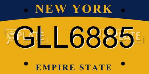 GLL6885 New York License Plate