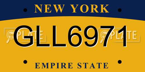 GLL6971 New York License Plate